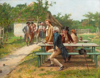 The boule players by Adrien Moreau — digital art print download