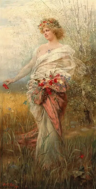 Флора by Александр Деметриус Гольц, 1897 — digital art print download