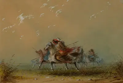 Индейцы на тропе войны by Альфред Джейкоб Миллер — digital art print download