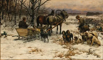 На зимнюю охоту by Альфред фон Вирус-Ковальский — digital art print download