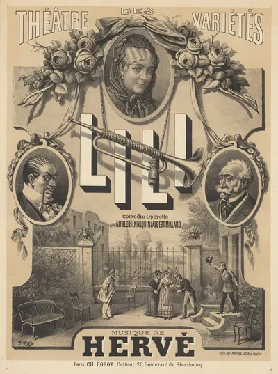 Théâtre des Variétés. Lili, comédie-opérette, de MMrs Alfred Hennequin et Albert Millaud by Henri Meyer, 1882 — digital art…