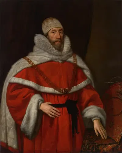 Портрет главного судьи сэра Генри Хобарта (1560-1625), 1-й баронет by Даниэль Митенс, 1560-1625 — digital art print download