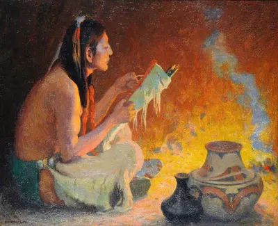 The Quiver Maker by Eanger Irving Couse, 1918 — digital art print download