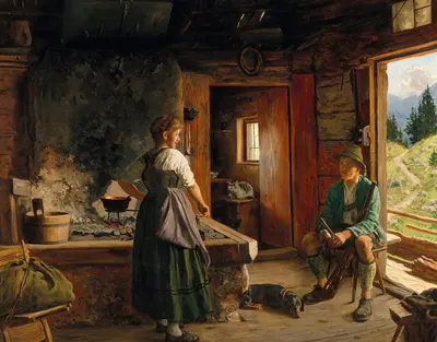 A Visit to the Dairymaid by Emil Rau — digital art print download