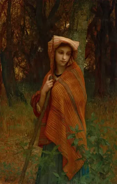 Девушка в лесном пейзаже by Эрнест Эбер — digital art print download