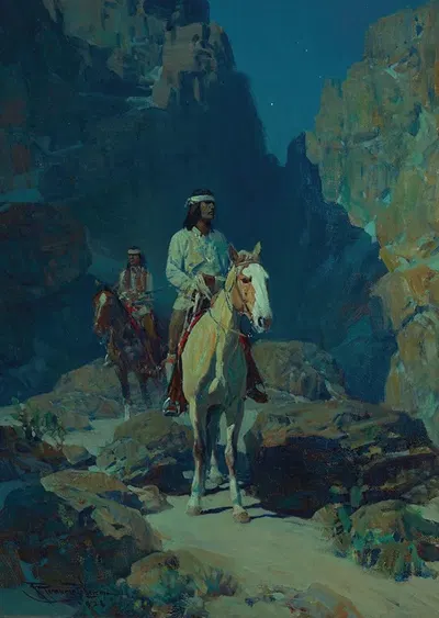 Лунный свет в каньоне by Фрэнк Тенни Джонсон, 1928 — digital art print download