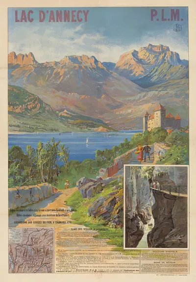 P.L.M. Paris – Lyon – Méditerranée Lac d'Annecy by Henri Ganier, 1890 — digital art print download