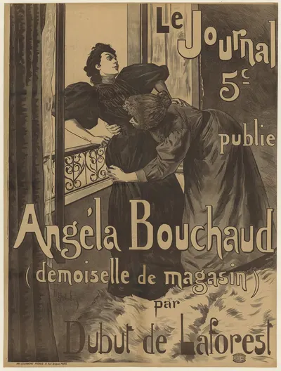 Le Journal publie Angéla Bouchaud (demoiselle de magasin) par Dubut de Laforest by Henry Gerbault, 1895-1900 — digital art…