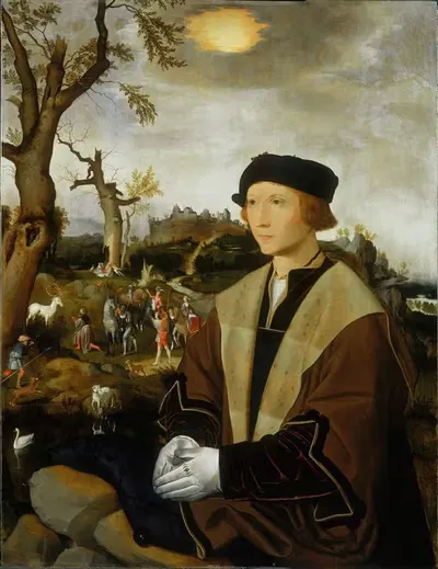 Портрет молодого человека by Ян Янсз Мостаерт, 1530 - 1540 — digital art print download