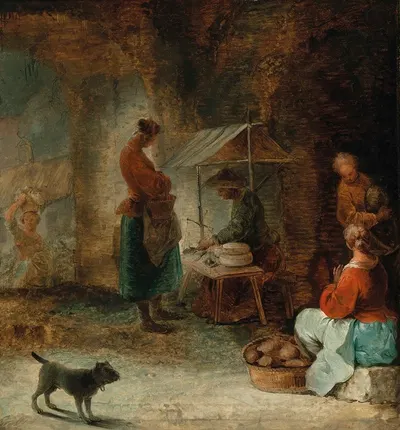 The Cheese Seller by Januarius Zick — digital art print download