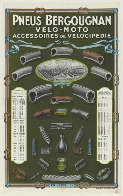 Pneus Bergougnan, vélo-moto, accessoires de vélocipédie by Imp. B. Sirven, 1926 — digital art print download