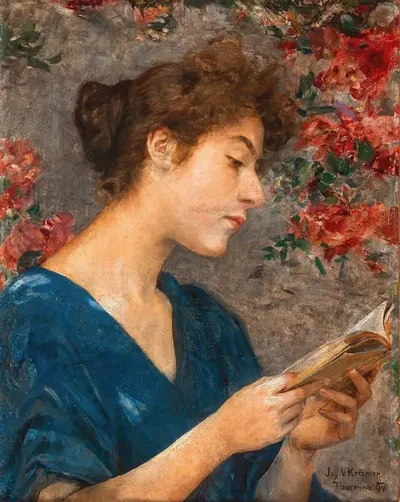 Прекрасная читательница by Иоганн Виктор Крамер, 1894 — digital art print download