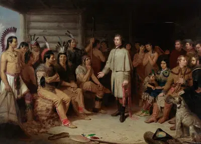 Вашингтон на индийском совете by Юниус Брутус Стернс, 1847 — digital art print download