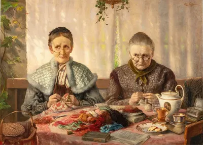 Вязальщицы by Отто Голдман, 1905 — digital art print download