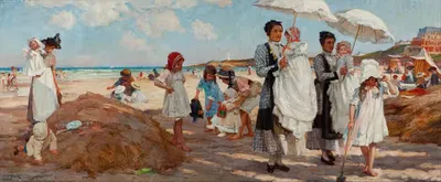 Пляж Биаррица by Поль Мишель Дюпюи, 1913 — digital art print download