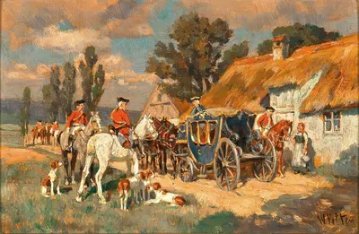 A Post Coach Resting by Wilhelm Velten — digital art print download
