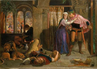 The flight of Madeline and Porphyro during the drunkenness attending the revelry (The Eve of St. Agnes) by William Holman…