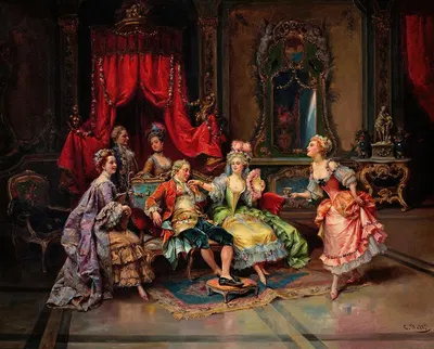 Louis XV in the throne room by Cesare Auguste Detti — digital art print download