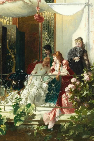 На балконе by Конрад Кизель — digital art print download