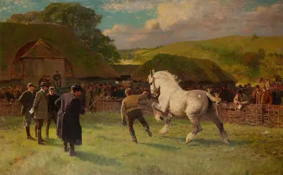 A grey mare by William Frank Calderon — digital art print download