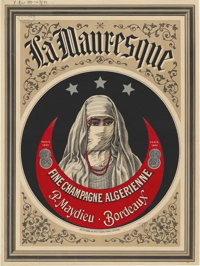 La Mauresque, fine champagne algérienne by Imp. Camis, 1890 — digital art print download