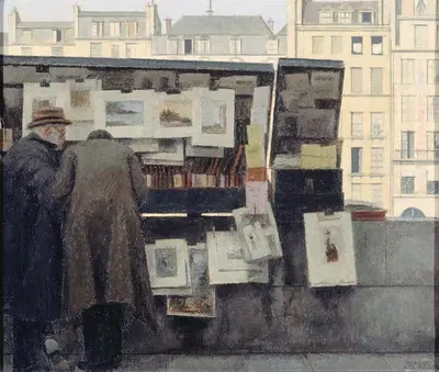 Книжный продавец на набережной Гран-Огюстен by Бернар Буте де Моновель, 1949 — digital art print download
