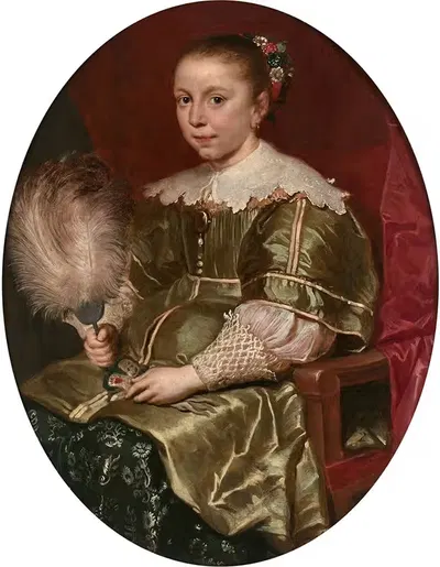 Portrait de jeune fille à l'éventail by Cornelis de Vos — digital art print download