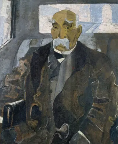 Georges Clemenceau (1841-1929), assis dans une voiture descendant les Champs-Élysées by Emmanuel Gondouin, 1841-1929 —…