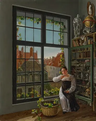Женщина у окна, Мехелен, 1816 by Франс Верфлоет, 1816 — digital art print download