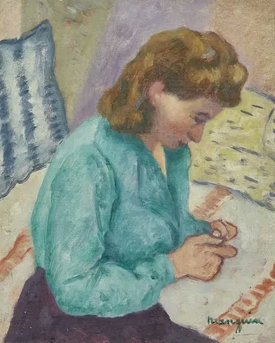 Женевьева Соти в профиль by Анри Мангин, 1946 — digital art print download