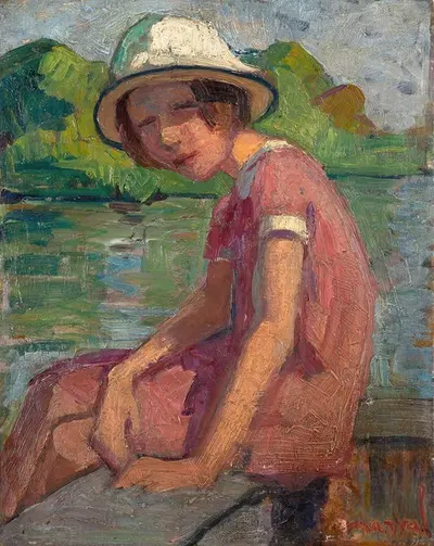 Jeune fille au bord de l'eau by Jacqueline Marval, 1921 — digital art print download