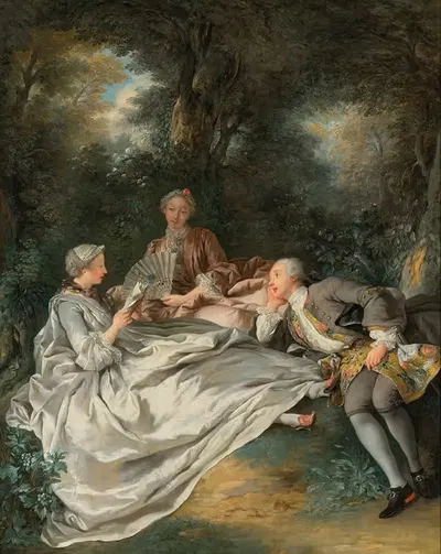 Читающая компания by Жан-Франсуа де Труа, 1735 — digital art print download