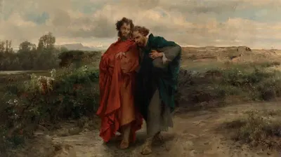 Путь в Эммаус by Иоганн Тиль младший, 1888 — digital art print download
