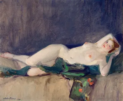 Ню, зеленый шарф by Джон Слоун, 1913 — digital art print download