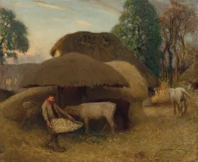 Двор фермы, вечер by Сэр Джордж Клаусен, 1897 — digital art print download