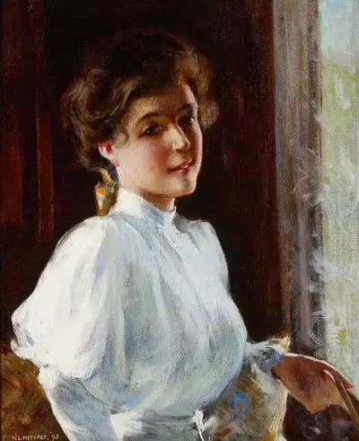 Молодая девушка by Уиллард Лерой Меткалф, 1893 — digital art print download