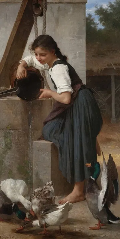 Girl at the Well by Elizabeth Jane Gardner Bouguereau — digital art print download