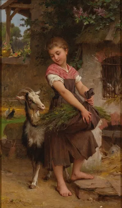 The Little Sheperdess by Émile Munier, 1891 — digital art print download