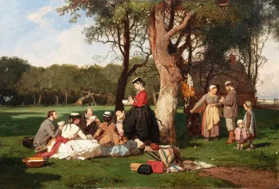 The Luncheon on the Grass by Eugene Le Poittevin, 1866 — digital art print download