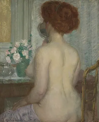 Женщина у туалетного столика by Фредерик Карл Фризеке, 1908 — digital art print download