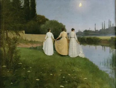 Поклоны луне (сумерки) by Жорж-Мари-Жюльен Жирардо, 1890 — digital art print download