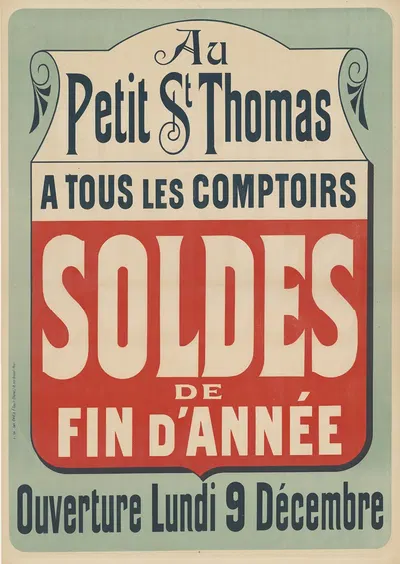 Au Petit St Thomas. A tous les comptoirs. Soldes de fin d'année by Imp. Chaix, 1898 — digital art print download