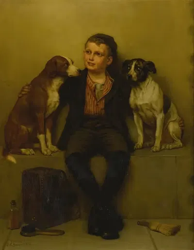 The Rivals by John George Brown, 1904 — digital art print download