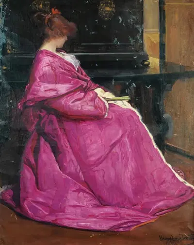 Розовый домино by Джон-Хамфрис Джонстон, 1895 — digital art print download