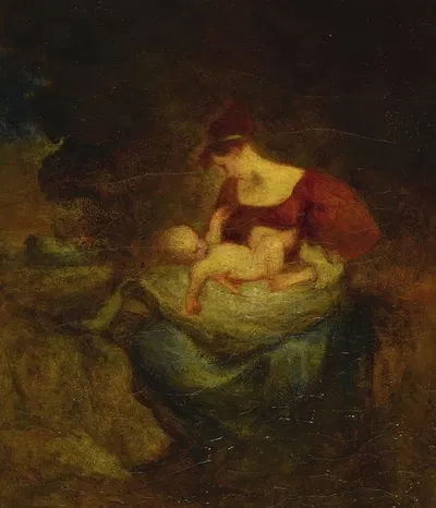 Мать и ребёнок by Роберт Лофтин Ньюман, 1900 — digital art print download