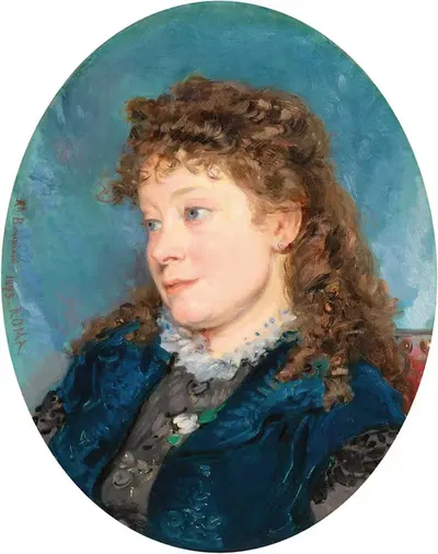 Portrait de jeune femme by Roberto Bompiani, 1875 — digital art print download