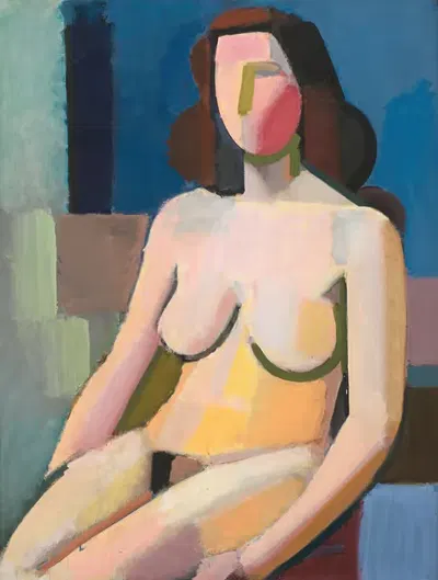Сидящий женский ню by Вильгельм Лундстрём, 1940 — digital art print download