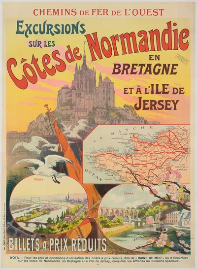 Excursions sur les Côtes de Normandie, en Bretagne et à l'Ile de Jersey by Imp. Chaix, 1902 — digital art print download