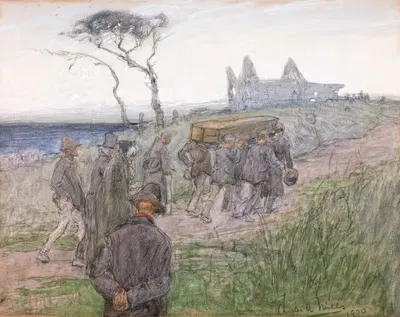 Похоронная процессия by Чарльз Альфред Миллс, 1900 — digital art print download