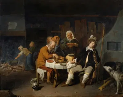 Ужин в фермерском доме by Давид Рикаерт III, 1645 — digital art print download